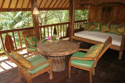 Pondok Sari Dive Resort - Bali. Bungalow sitting area.